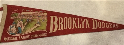 VINTAGE BROOKLYN DODGERS "NATIONAL LEAGUE CHAMPIONS" PENNANT