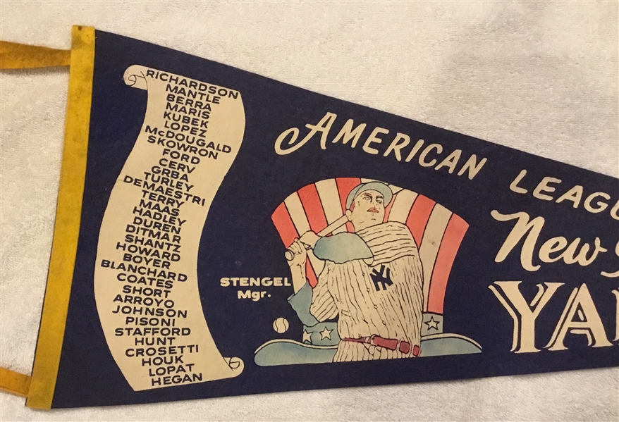 1960 NEW YORK YANKEES AMERICAN LEAGUE CHAMPIONS PENNANT