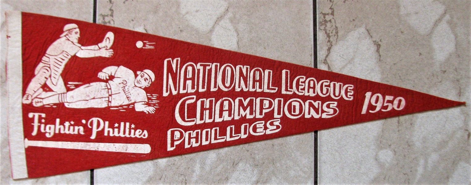 1950 FIGHTIN PHILLIES NATIONAL LEAGUE CHAMPIONS BASEBALL PENNANT