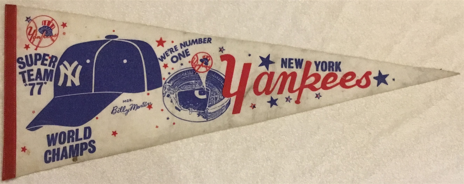 1977 NEW YORK YANKEES CHAMPIONS PENNANT