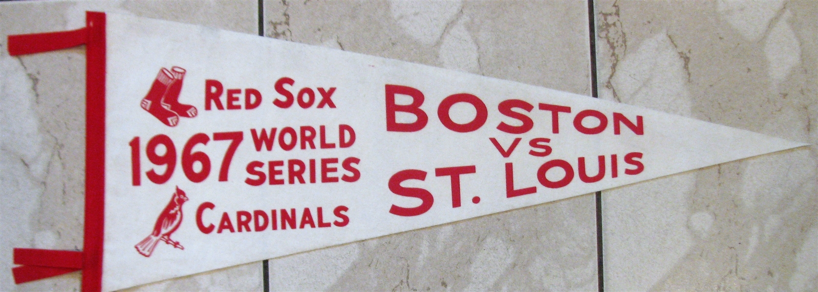 1967 BOSTON RED SOX vs ST LOUIS CARDINALS WORLD SERIES PENNANT
