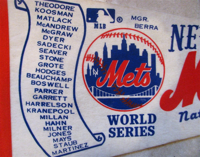 1973 NY METS NATIONAL LEAGUE CHAMPIONS SCROLL PENNANT