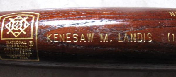 1944 BASEBALL HOF BAT w/ KENESHAW M. LANDIS
