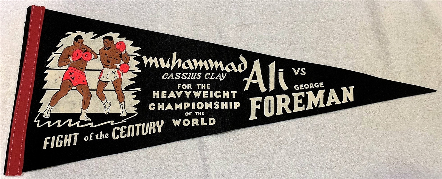 1974 ALI VS FOREMAN PENNANT - RUMBLE IN THE JUNGLE