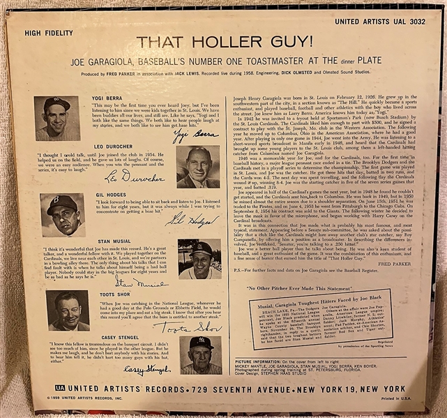 1959 THAT HOLLER GUY! JOE GARAGIOLA w/MANTLE COVER