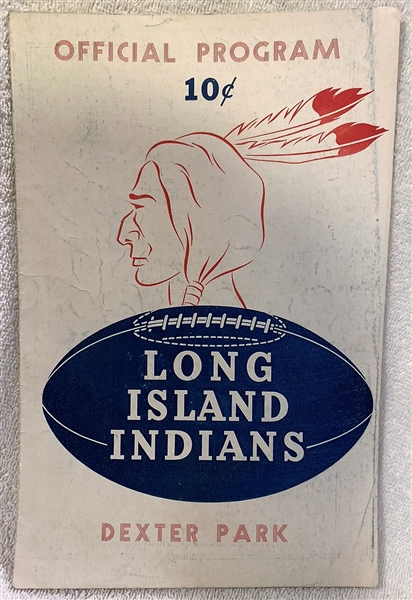 1940 LONG ISLAND INDIANS vs NEWARK BEARS FOOTBALL PROGRAM
