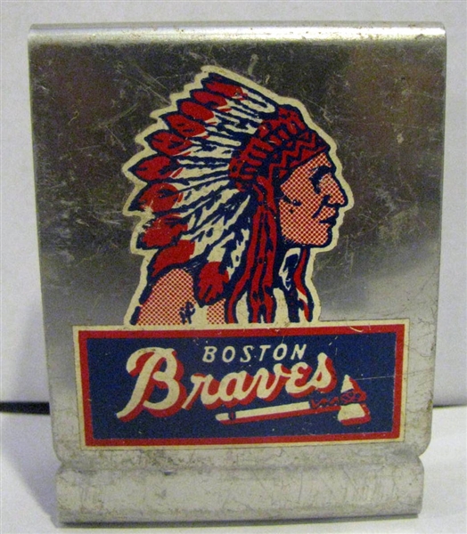 1950 BOSTON BRAVES CIGARETTE CASE/ SCHEDULE 