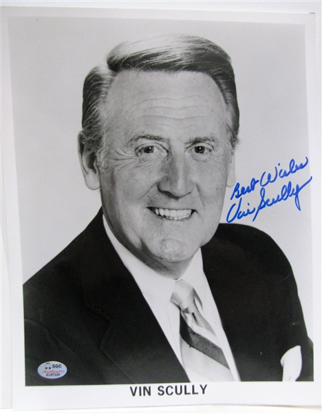 VINCE SCULLY BEST WISHES SIGNED PHOTO w/SGC