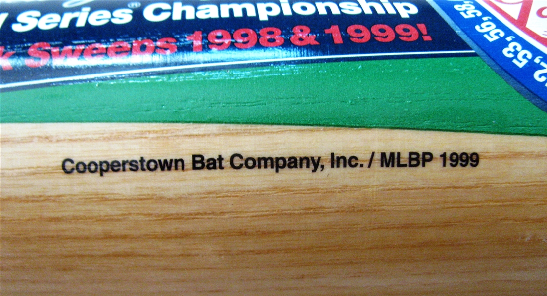 1999 NY YANKEE 25th WORLD SERIES CHAMPIONSHIP COOPERSTOWN BAT