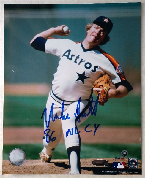 MIKE SCOTT 86 NL CY SIGNED COLOR PHOTO /TRISTAR