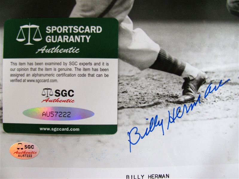 BILLY HERMAN SIGNED PHOTO w/SGC COA