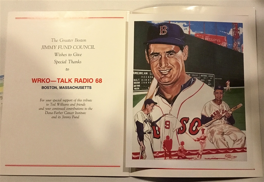 11/88 AN EVENING WITH TED WILLIAMS PROGRAM & TICKET