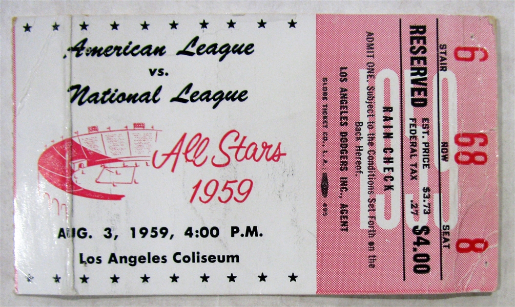 1959 ALL-STAR GAME TICKET STUB 