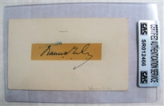 WARREN GILES SIGNED 1955 GOVERMENT POSTCARD - CAS AUTHENTICATED
