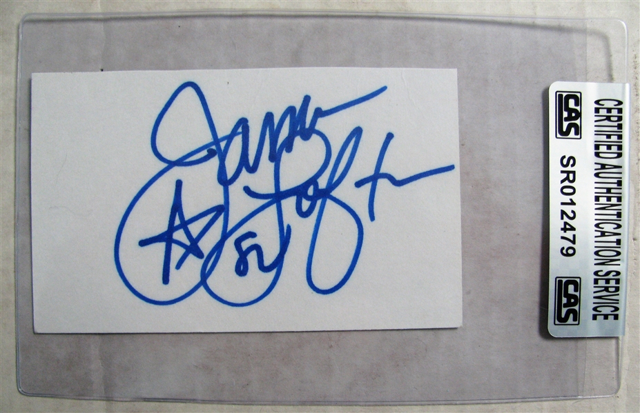 JAMES LOFTON #80 SIGNED 3X5 INDEX CARD - CAS AUTHENTICATED