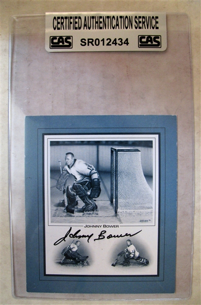 JOHNNY BOWER SIGNED PHOTO CARD - CAS AUTHENTICATED