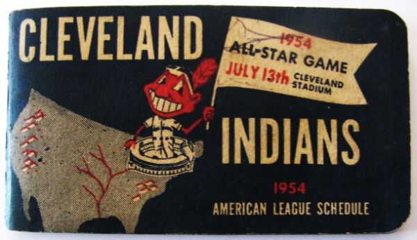 1954 AMERICAN LEAGUE BASEBALL SCHEDULE BOOKLET - CLEVELAND INDIANS ISSUE