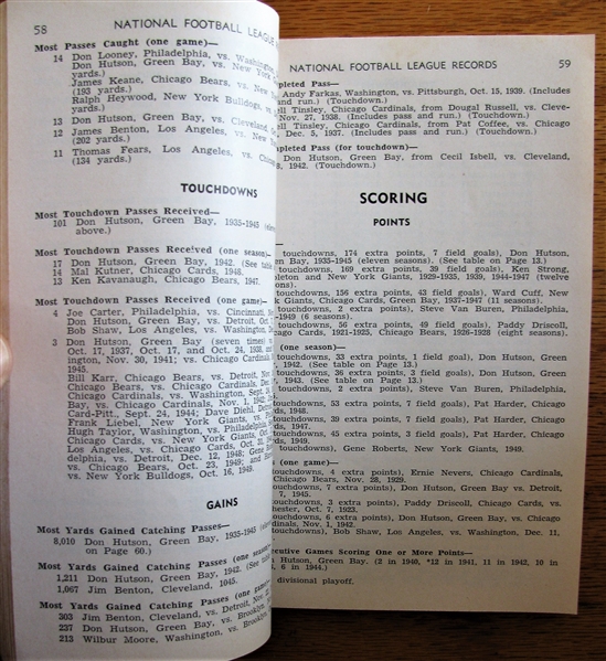 1950 OFFICIAL NATIONAL LEAGUE FOOTBALL PRO RECORD & RULE BOOK 