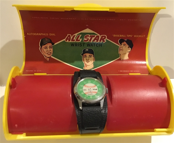 1964 MANTLE, MARIS & MAYS ALL-STAR WATCH IN CASE