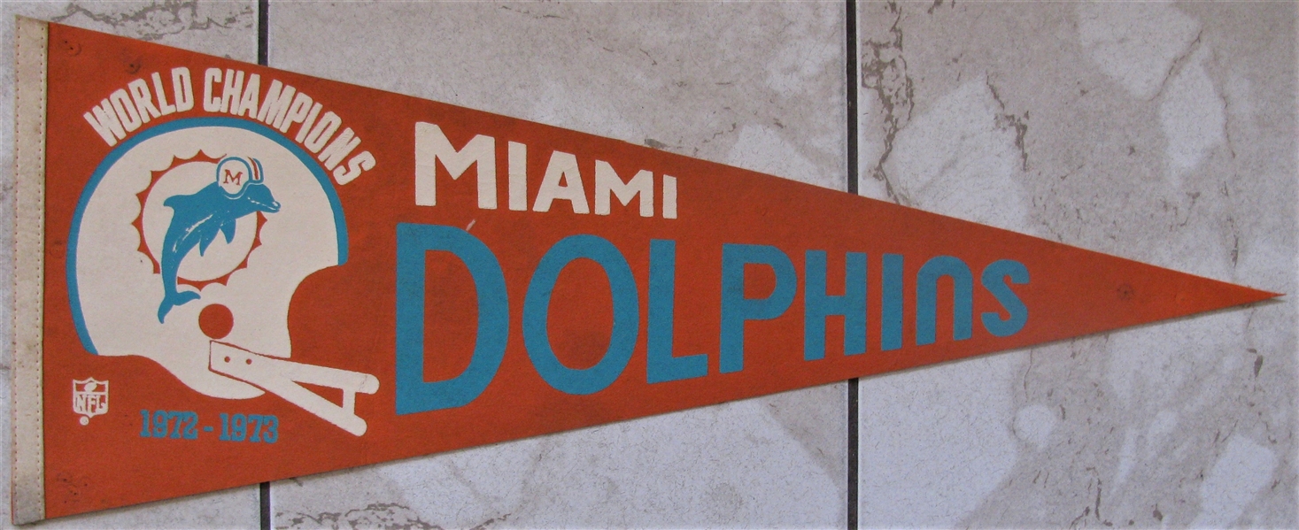 1972 & 1973 MIAMI DOLPHINS WORLD CHAMPIONS PENNANT