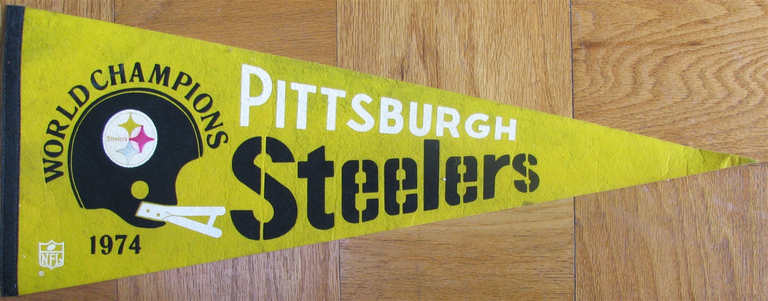 1974 PITTSBURGH STEELERS WORLD CHAMPIONS PENNANT