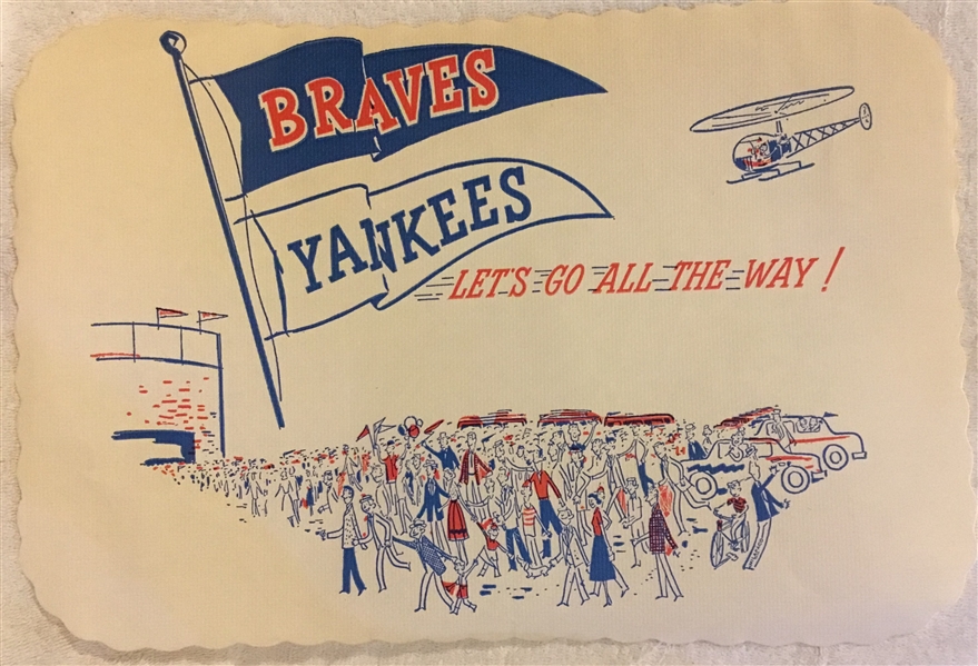 50's WORLD SERIES PLACEMAT - BRAVES vs YANKEES