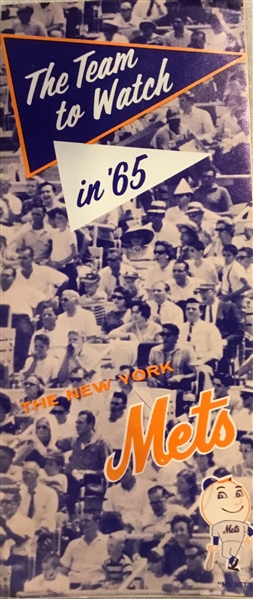 1965 NEW YORK METS SCHEDULE & TICKET ORDER FORM