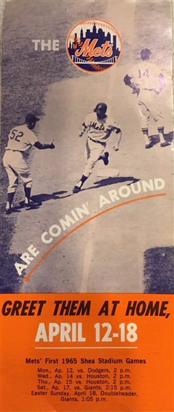 1965 NEW YORK METS SCHEDULE & ROSTER PAMPHLET