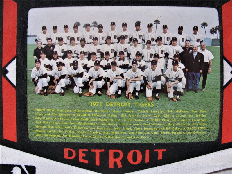 1971 DETROIT TIGERS TEAM PICTURE PENNANT