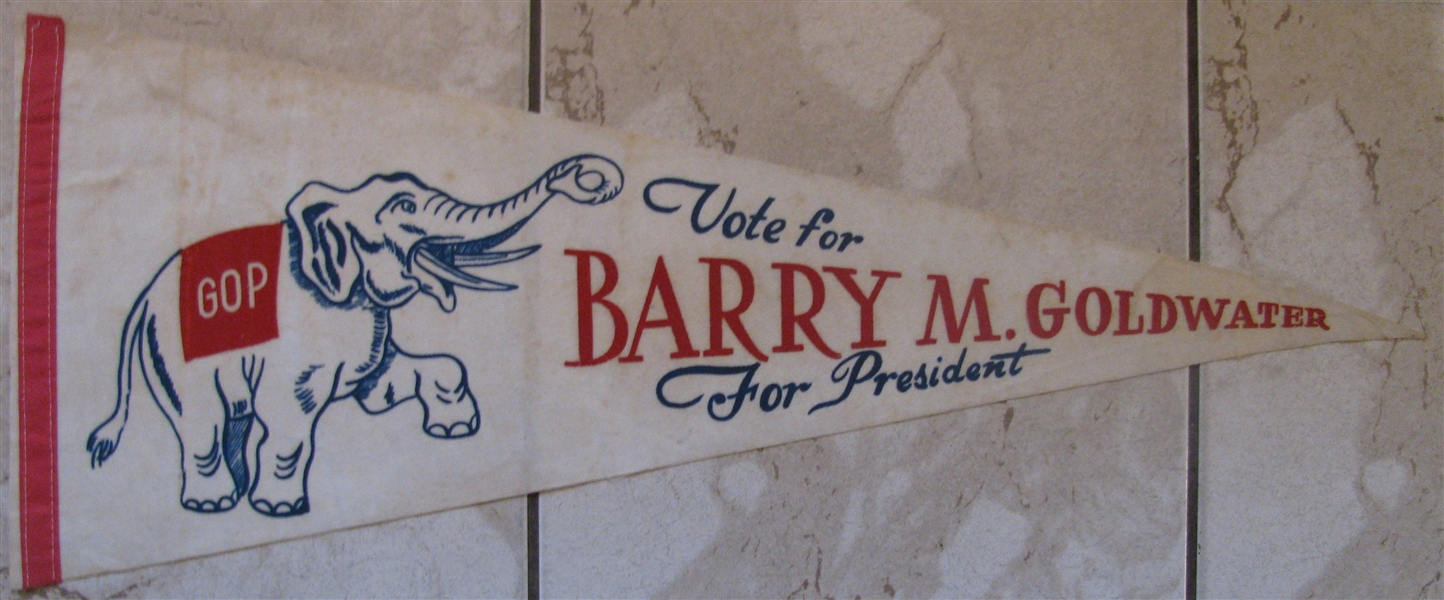 1964 BARRY GOLDWATER FOR PRESIDENT PENNANT