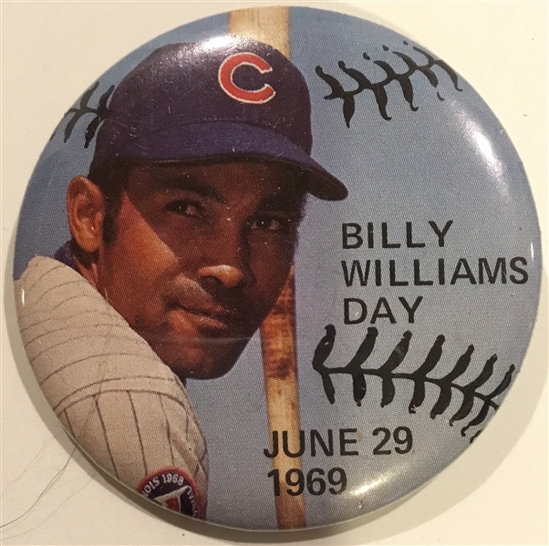 1969 BILLY WILLIAMS DAY CHICAGO CUBS PIN