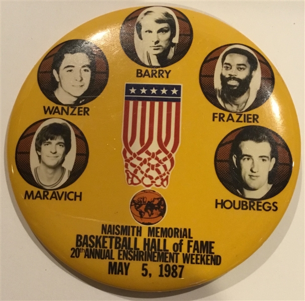 1987 BASKETBALL HALL OF FAME PIN w/MARAVICH