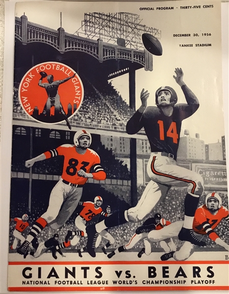 1956 NFL CHAMPIONSHIP GAME PROGRAM - GIANTS vs BEARS