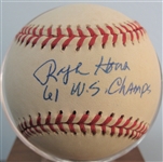 RALPH HOUK 61 W.S. CHAMPS SIGNED BASEBALL w/CAS COA