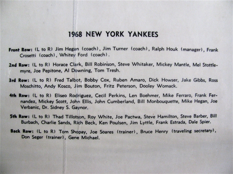 1968 NEW YORK YANKEES PHOTO PENNANT - MANTLE'S LAST YEAR