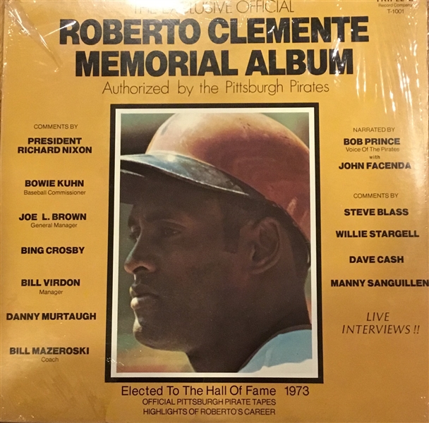 70's ROBERTO CLEMENTE MEMORIAL RECORD ALBUM- SEALED