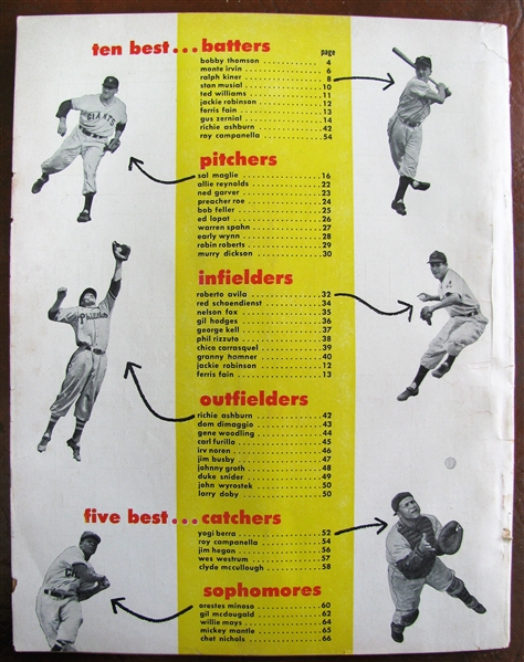 1952 BASEBALL STARS YEARBOOK MAGAZINE w/BOBBY THOMSON COVER