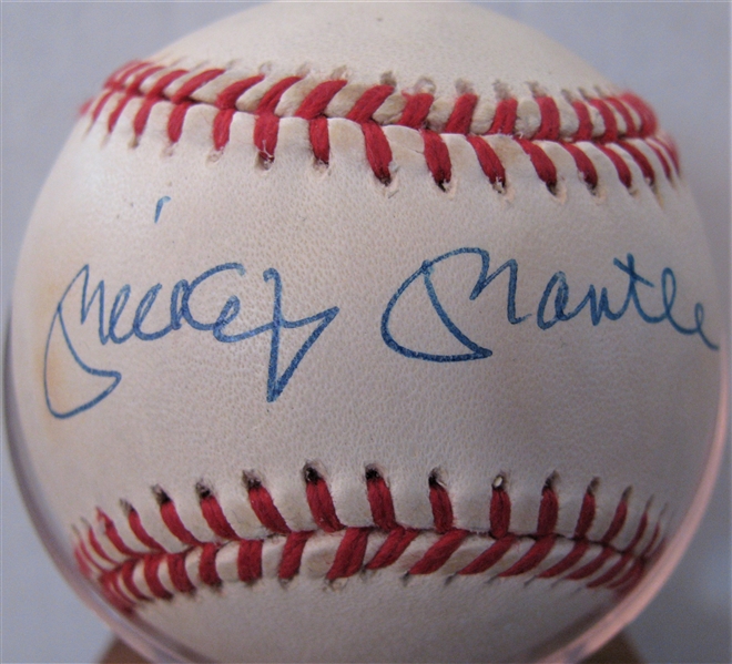 MICKEY MANTLE SIGNED BASEBALL w/STEINER