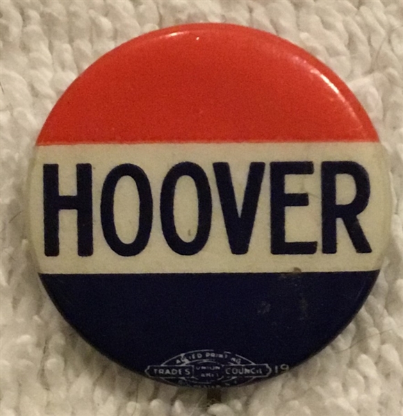 20's HERBERT HOOVER PRESIDENTIAL CAMPAIGN PIN