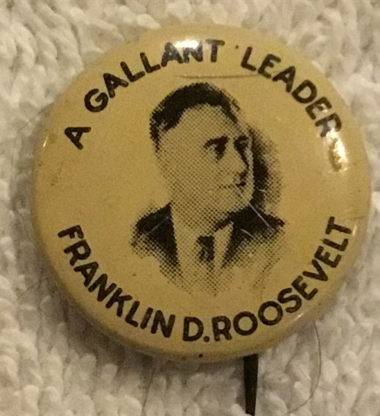 30's FRANKLIN DELANO ROOSEVELT CAMPAIGN PIN