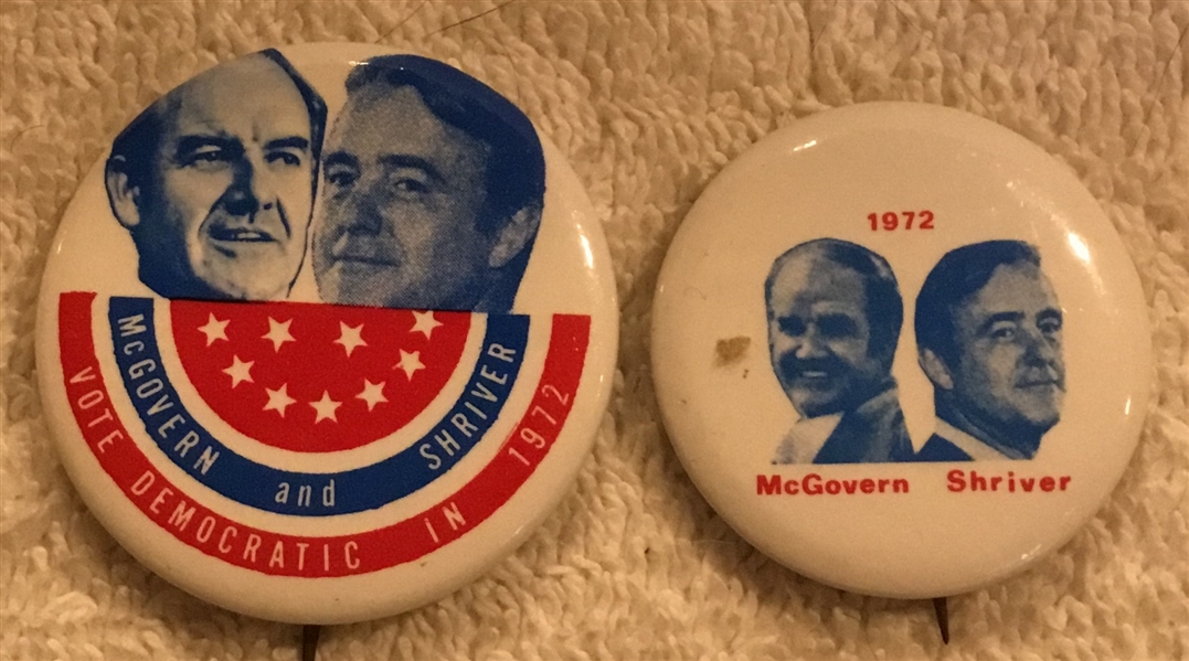 1972 GEORGE McGOVERN PRESIDENTIAL CAMPAIGN PINS - 2