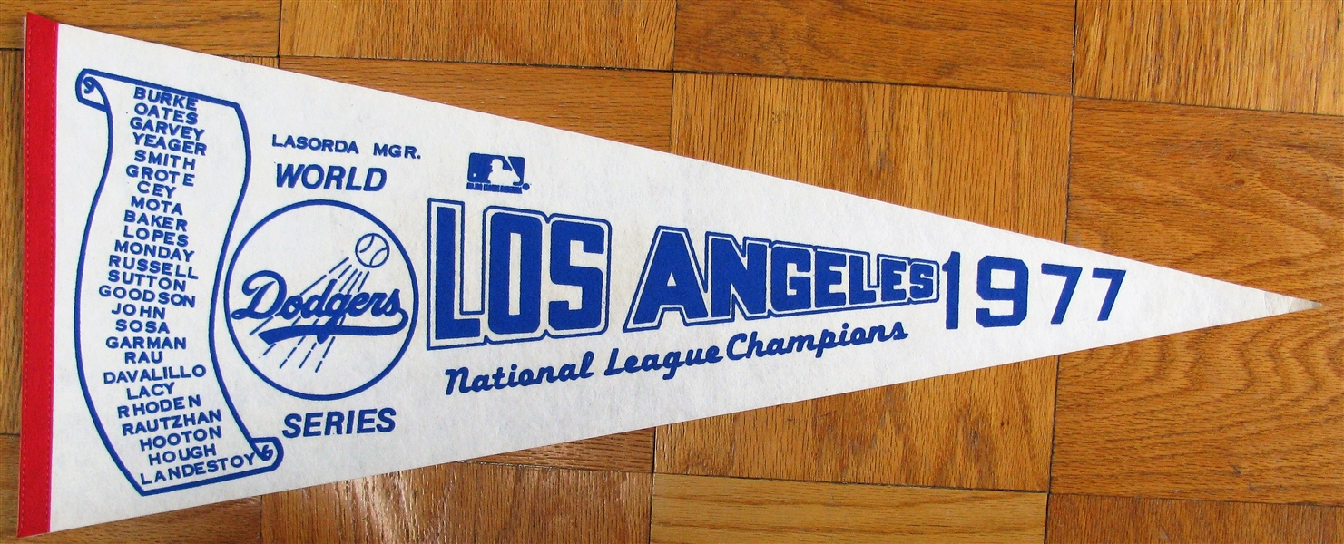 1977 LOS ANGELES DODGERS NATIONAL LEAGUE CHAMPS PENNANT