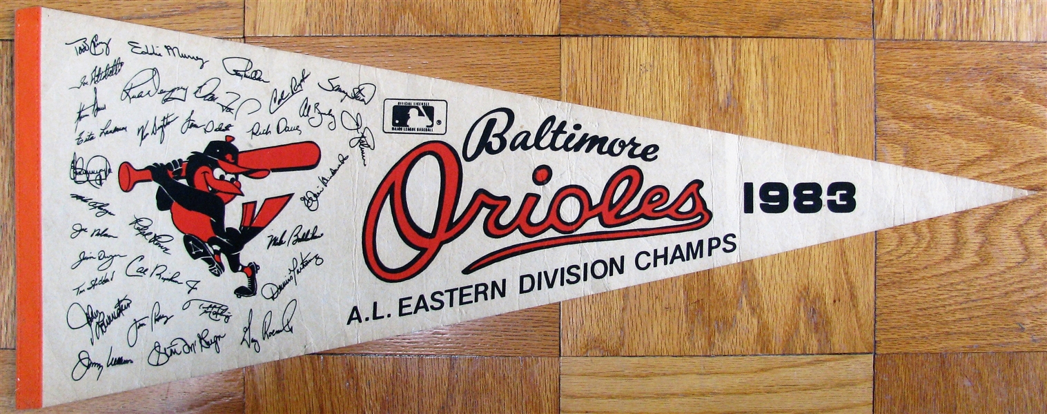 1983 BALTIMORE ORIOLES A.L. EAST CHAMPIONS PENNANT w/PLAYER NAMES