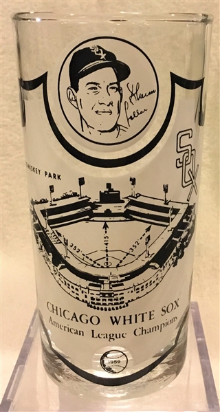 1959 CHICAGO WHITE SOX AMERICAN LEAGUE CHAMPS PLAYER GLASS- LOLLAR