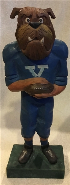 VINTAGE YALE BULLDOGS WOOD CARVED STATUE - RARE
