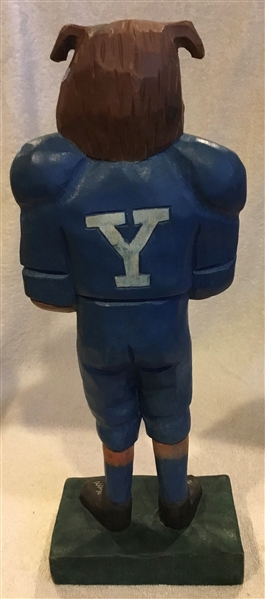 VINTAGE YALE BULLDOGS WOOD CARVED STATUE - RARE