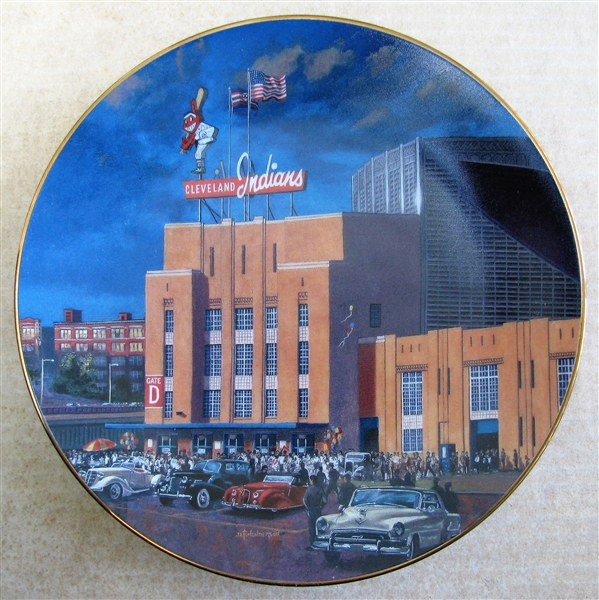 CLEVELAND STADIUM HOME OF THE INDIANS BRADFORD EXCHANGE PLATE