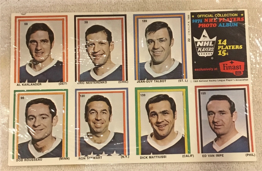 1970-71 EDDIE SARGENT/FINAST NHL PLAYER STAMPS SEALED PACK 