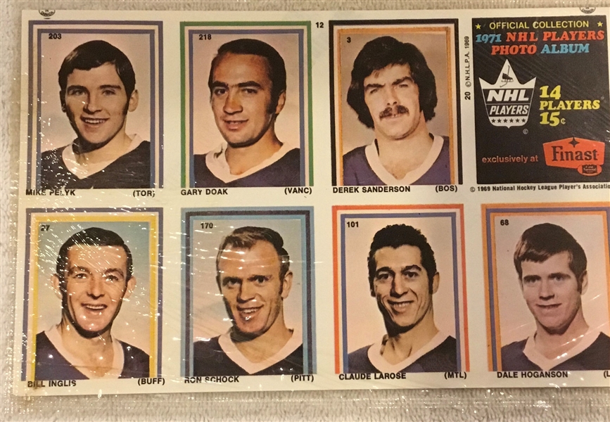 1970-71 EDDIE SARGENT/FINAST NHL PLAYER STAMPS SEALED PACK w/SANDERSON