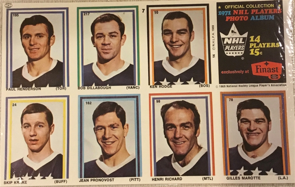 1970-71 EDDIE SARGENT/FINAST NHL PLAYER STAMPS SEALED PACK w/RICHARD